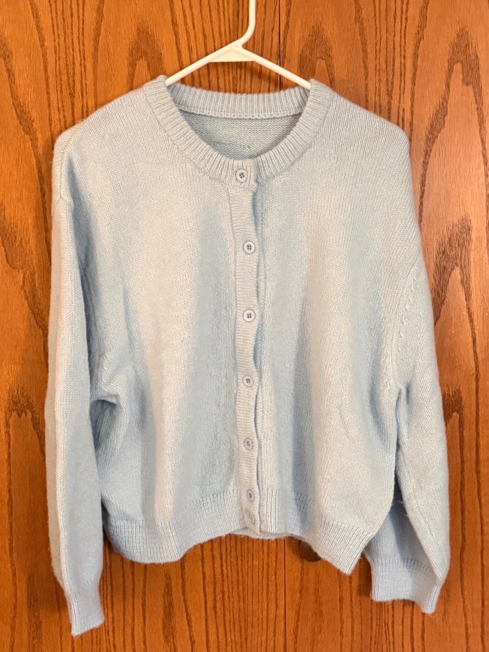 Daily Drills Women's 'Button Up Sweater' Knit Cardigan Top in 'Light Blue' - Picture 4 of 4